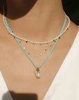 Brook Necklace Light Blue Gold Jewelry - Necklaces Kozakh 
