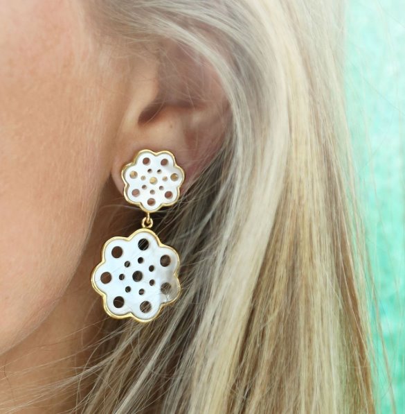 Gardenia Drop Earring Small Jewelry - Earrings ASHA 