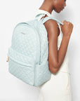 Metro Backpack Silver Blue Handbags - Backpack MZ Wallace 