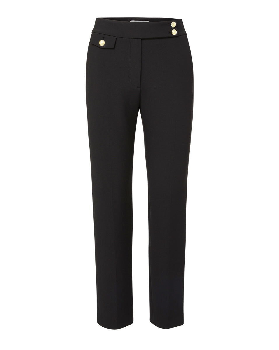 Renzo Pant Black With Gold Buttons Pants - Trousers Veronica Beard 