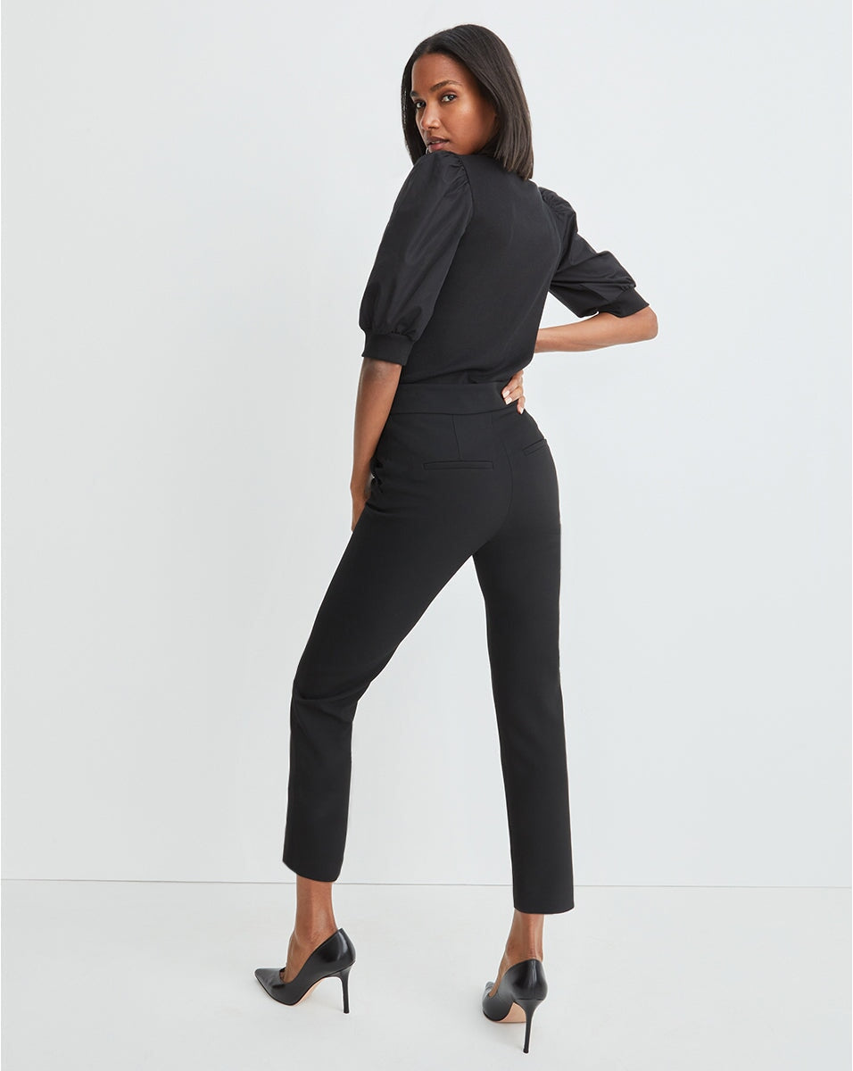 Renzo Pant Black With Gold Buttons Pants - Trousers Veronica Beard 