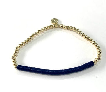 Seaside Skinny Gold Ball/ Navy Jewelry - Bracelets Caryn Lawn 