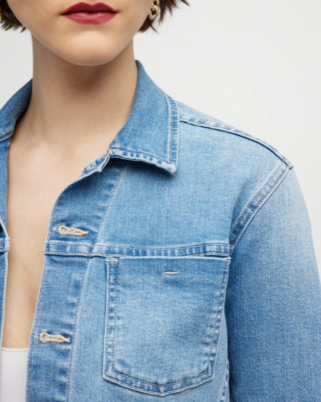 Janelle Slim Raw Jacket Alamo Jackets - Denim L'Agence 