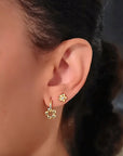 Flower Huggie Hoop Earrings Gold Jewelry - Earrings Kris Nations 