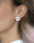 Clover Stud Coral Jewelry - Earrings ASHA 