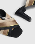 DVF 156 Taupe/ Black/ Natural Shoes - Sandals - Heeled Sandals Castaner X DVF 