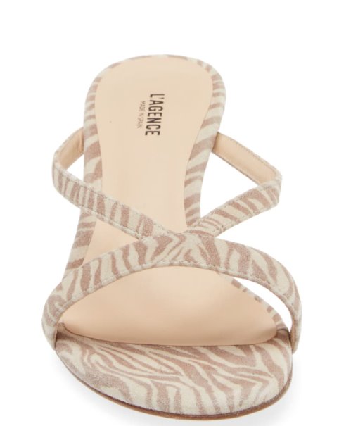 Oceane Kitten Sandal Tan Zebra Shoes - Sandals - Heeled Sandals L'Agence Footwear 