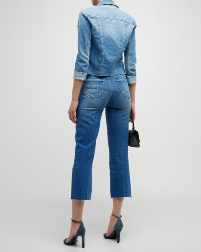 Janelle Slim Raw Jacket Alamo Jackets - Denim L'Agence 