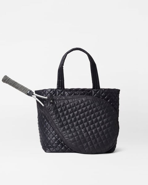 Medium Box Woven Tote Bag in Black Lacquer