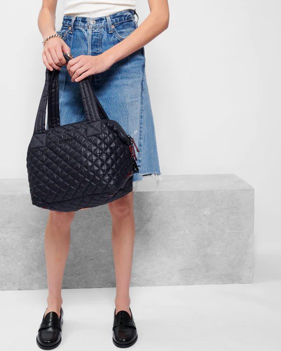 Sutton Deluxe Medium Black Handbags - Crossbody MZ Wallace 