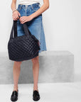 Sutton Deluxe Medium Black Handbags - Crossbody MZ Wallace 