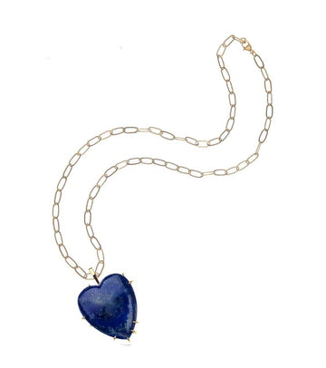 LOVE Carry Your Heart Lapis 18" Drawn Link Jewelry - Necklaces Jane Win 