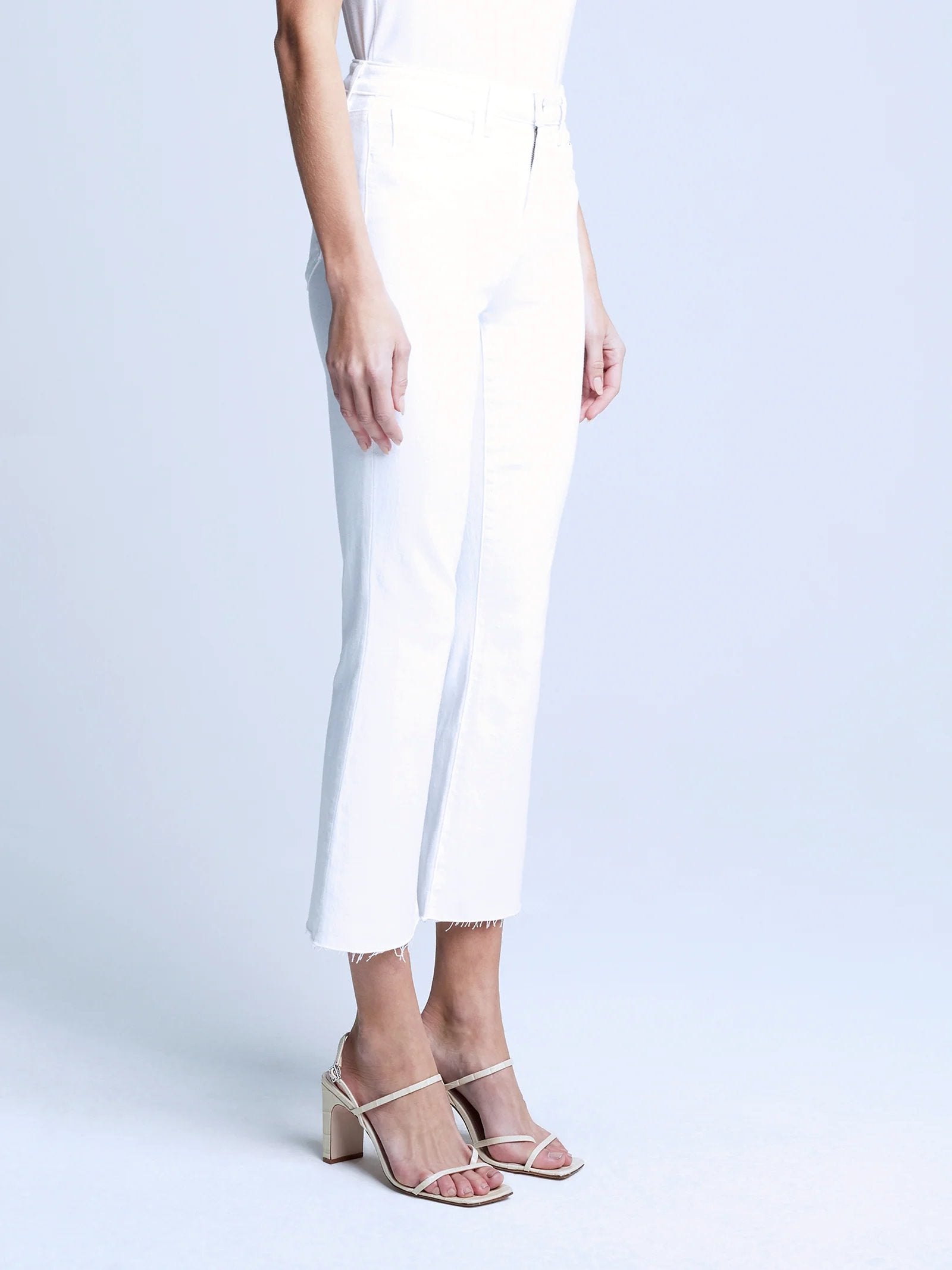 Kendra Crop Flare Blanc Denim - Cropped & Ankle L'Agence 