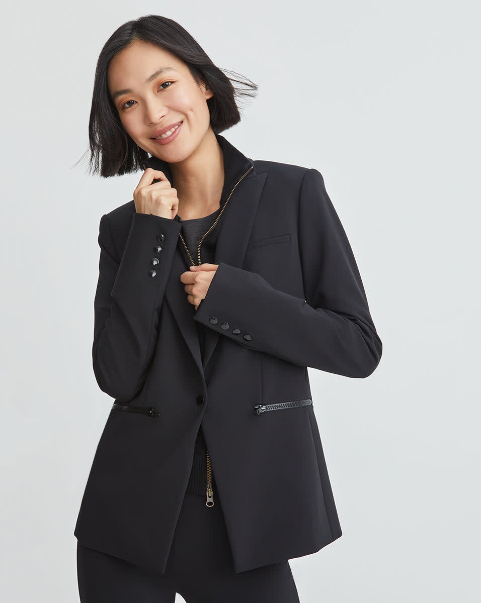 Scuba Dickey Jacket in Black Jackets - Blazers Veronica Beard 