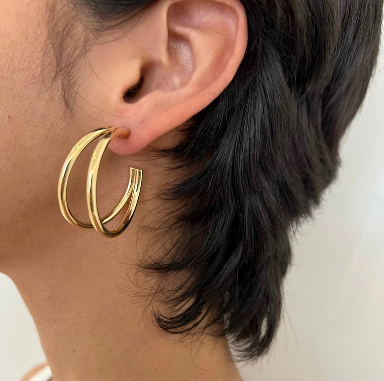 Calista 1.5" Hoops Gold Jewelry - Earrings Jennifer Zeuner 
