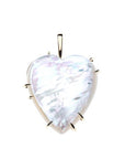 LOVE Carry Your Heart Mother of Pearl Pendant Necklace with 18" Drawn Link Chain Jewelry - Necklaces Jane Win 