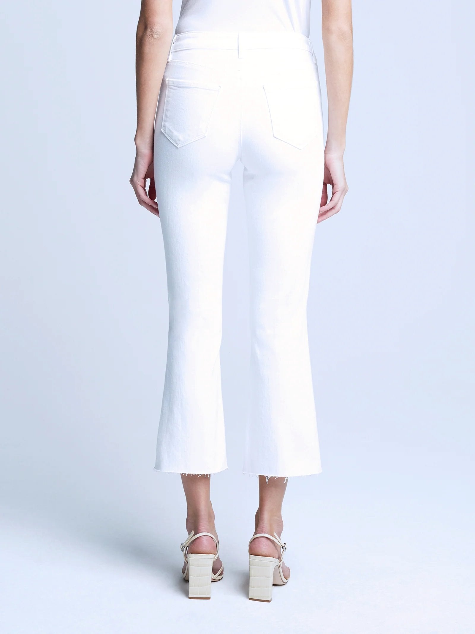 Kendra Crop Flare Blanc Denim - Cropped & Ankle L'Agence 