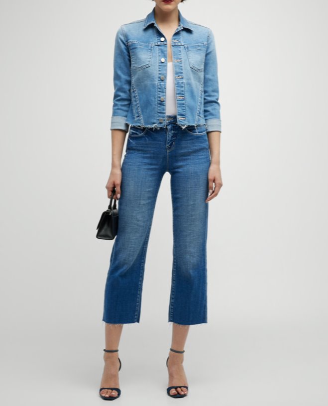 Janelle Slim Raw Jacket Alamo Jackets - Denim L'Agence 