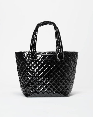 Metro Tote Deluxe Medium Black Lacquer II Handbags - Tote & Satchel MZ Wallace 