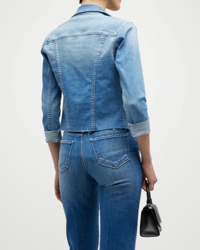 Janelle Slim Raw Jacket Alamo Jackets - Denim L'Agence 