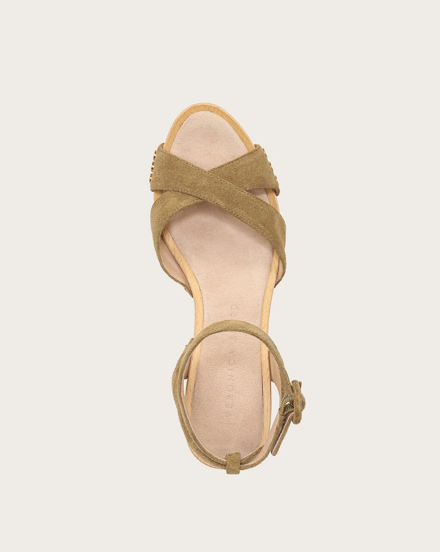 Lamont Platform Sandal Khaki Shoes - Wedges - Clog Veronica Beard - Shoes 