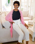 Pom Pom Triangle Wrap Pink Mist Accessories - Scarves Alpine Cashmere 