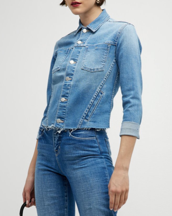 Janelle Slim Raw Jacket Alamo Jackets - Denim L'Agence 