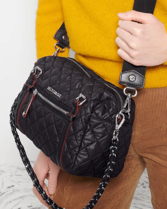 Crosby Barrel Small Black Handbags - Crossbody MZ Wallace 